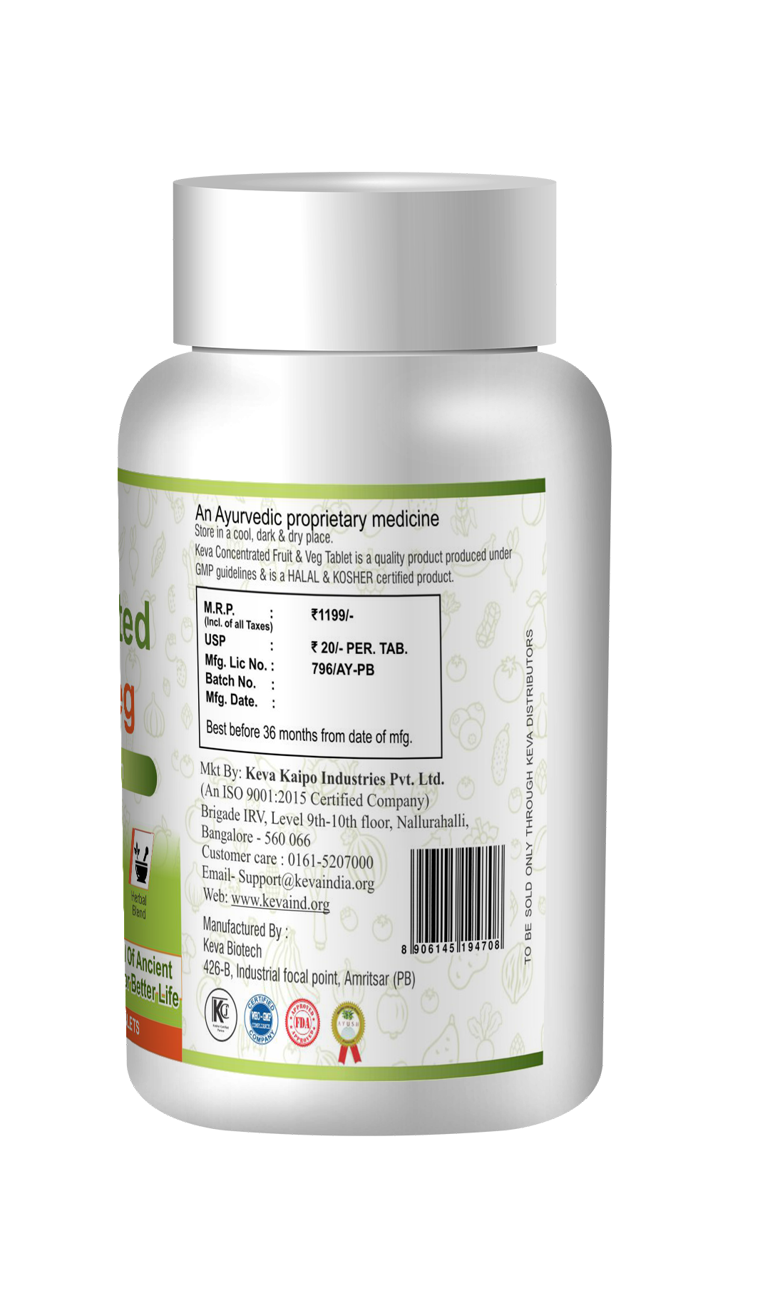 Keva Concentrated Fruit and Veg Tablet