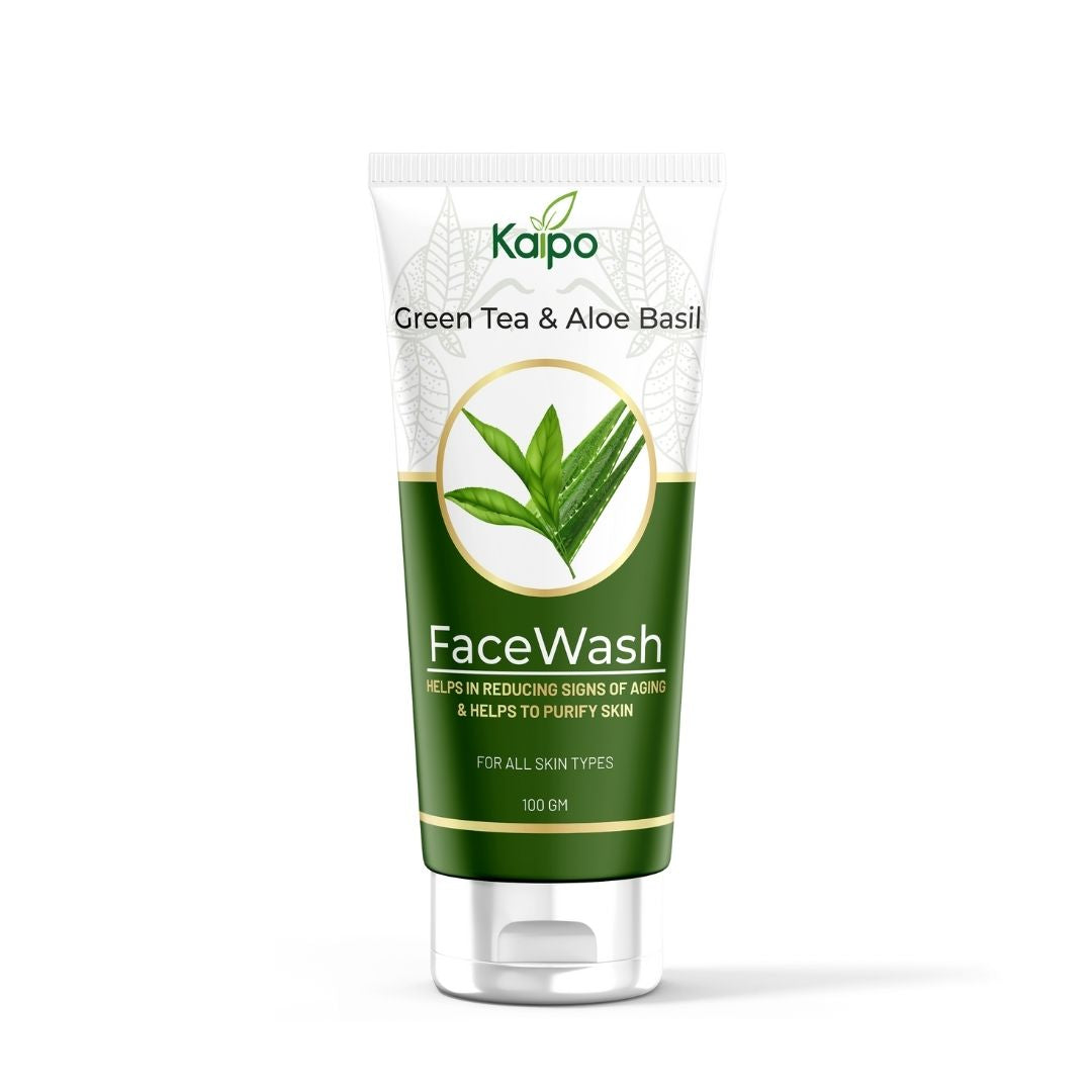 KAIPO GREEN TEA & ALOE BASIL FACE WASH